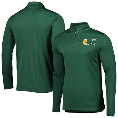 Men's Fanatics Green Miami Hurricanes Tough Minded Quarter-Zip Top