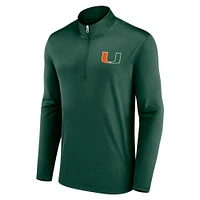 Men's Fanatics Green Miami Hurricanes Underdog Mindset Quarter-Zip Top