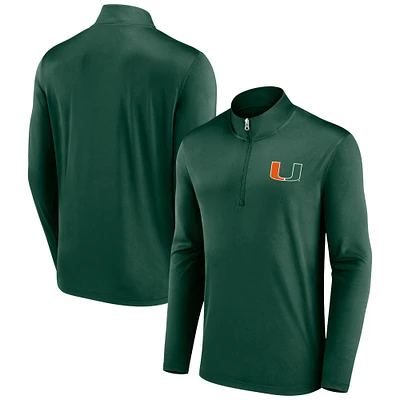 Haut vert à quart de zip Fanatics pour hommes des Hurricanes Miami Underdog Mindset