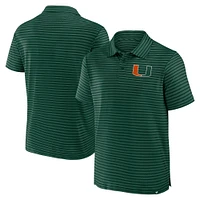 Polo rayé Fanatics pour homme, vert, Miami Hurricanes, Victory Calls
