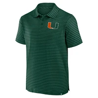 Polo rayé Fanatics pour homme, vert, Miami Hurricanes, Victory Calls