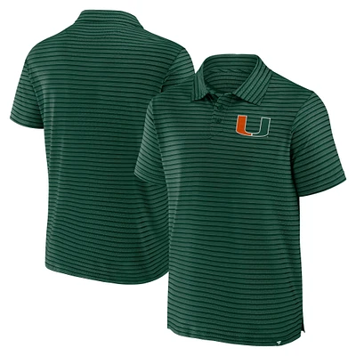 Polo rayé Fanatics pour homme, vert, Miami Hurricanes, Victory Calls