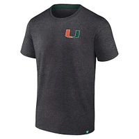 Men's Fanatics Heather Charcoal Miami Hurricanes Iconic T-Shirt