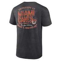 Men's Fanatics Heather Charcoal Miami Hurricanes Iconic T-Shirt