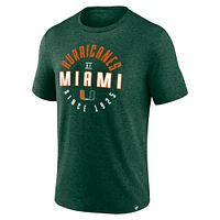 T-shirt Fanatics Heather Green pour homme avec imprimé cercle lesté Miami Hurricanes