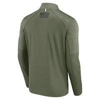 Veste à quart de zip Titan Raglan Olive Fanatics pour hommes Miami Hurricanes OHT Military Appreciation