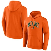 Sweat à capuche orange avec logo arqué des Miami Hurricanes Fanatics pour hommes