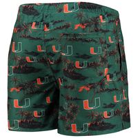 Men's FOCO Green Miami Hurricanes Island Palm Swim Trunks