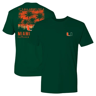 Men's Green Miami Hurricanes Best Coast Sunset T-Shirt