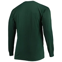 Men's Green Miami Hurricanes Big & Tall Two-Hit Long Sleeve T-Shirt