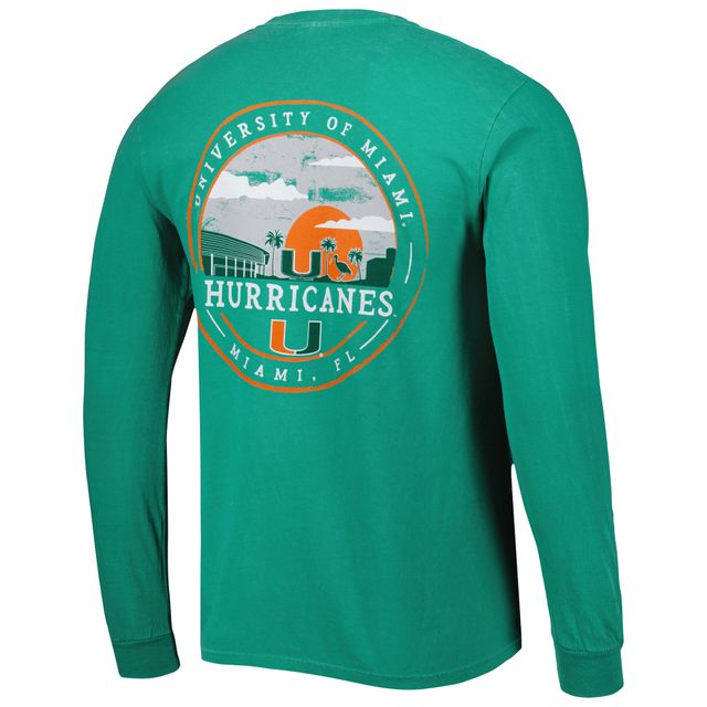 T-shirt à manches longues vert Miami Hurricanes Circle Campus Scene pour homme