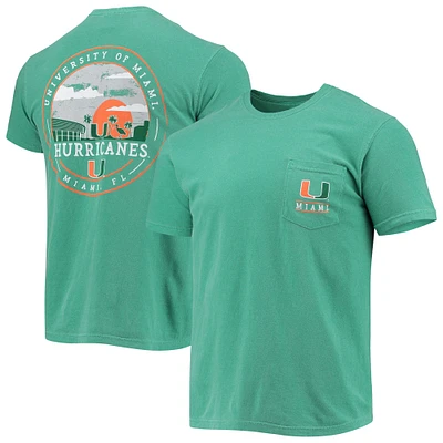 T-shirt vert Miami Hurricanes Circle Campus Scene pour homme