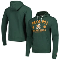 Men's League Collegiate Wear  Green Miami Hurricanes Bendy Arch Essential Pullover Hoodie