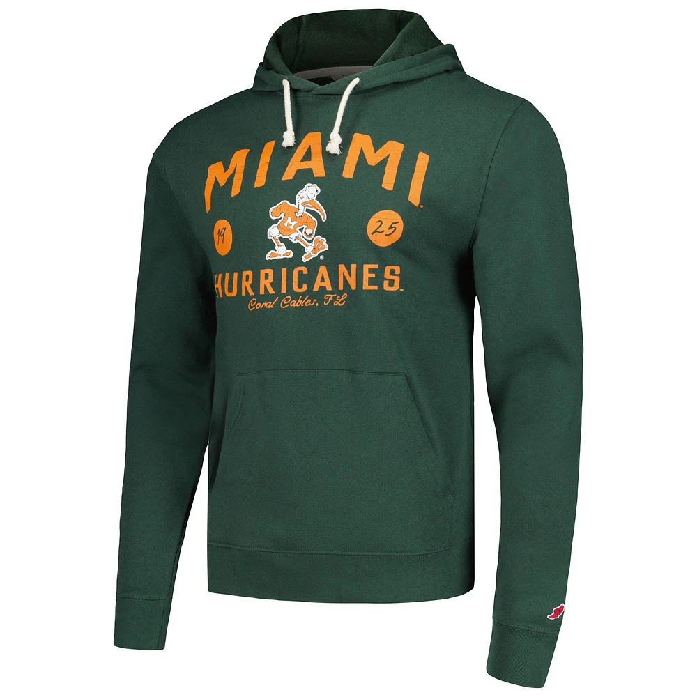 Sweat à capuche Bendy Arch Essential pour hommes, League Collegiate Wear, vert, Miami Hurricanes