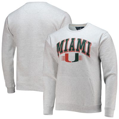 Men's League Collegiate Wear Heathered Gray Miami Hurricanes Upperclassman Pocket Pullover Sweatshirt