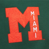 Men's Mitchell & Ness Green Miami Hurricanes Chainstich Fleece Pullover Hoodie