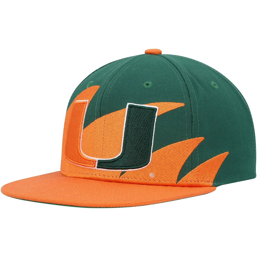 Casquette Snapback Miami Hurricanes orange/vert Mitchell & Ness pour homme