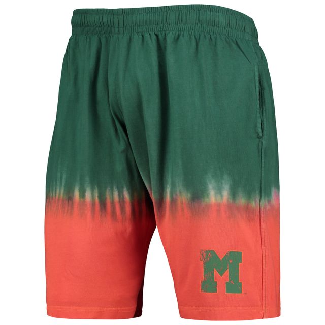 Short tie-dye Miami Hurricanes orange/vert Mitchell & Ness pour homme