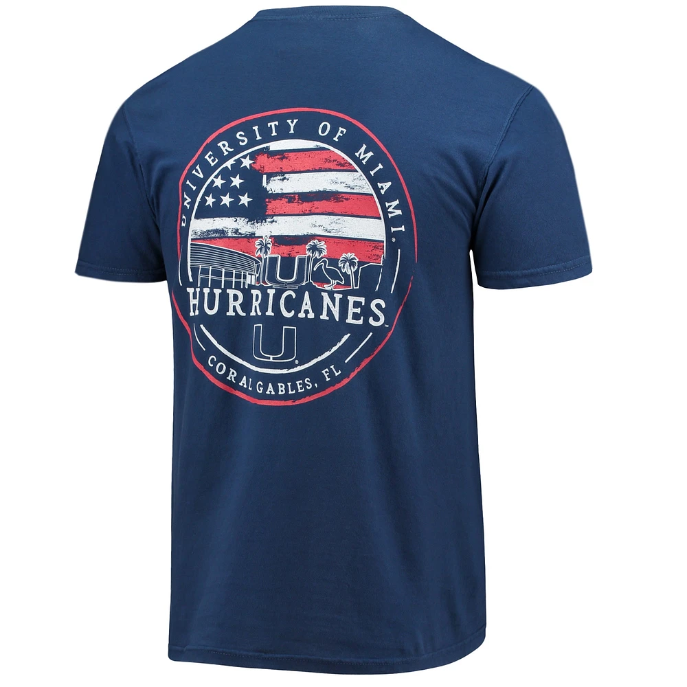 Men's Navy Miami Hurricanes Campus Americana T-Shirt