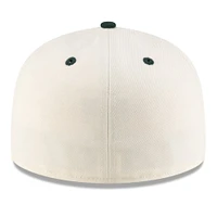 Men's New Era Cream/Green Miami Hurricanes On-Field 59FIFTY Fitted Hat