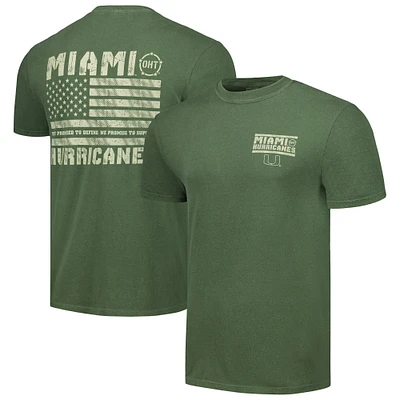 T-shirt pour homme Olive Miami Hurricanes OHT Military Appreciation Comfort Colors