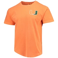 T-shirt orange pour hommes, couleurs confortables, drapeau de baseball des Hurricanes Miami