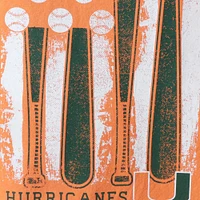 T-shirt orange pour hommes, couleurs confortables, drapeau de baseball des Hurricanes Miami