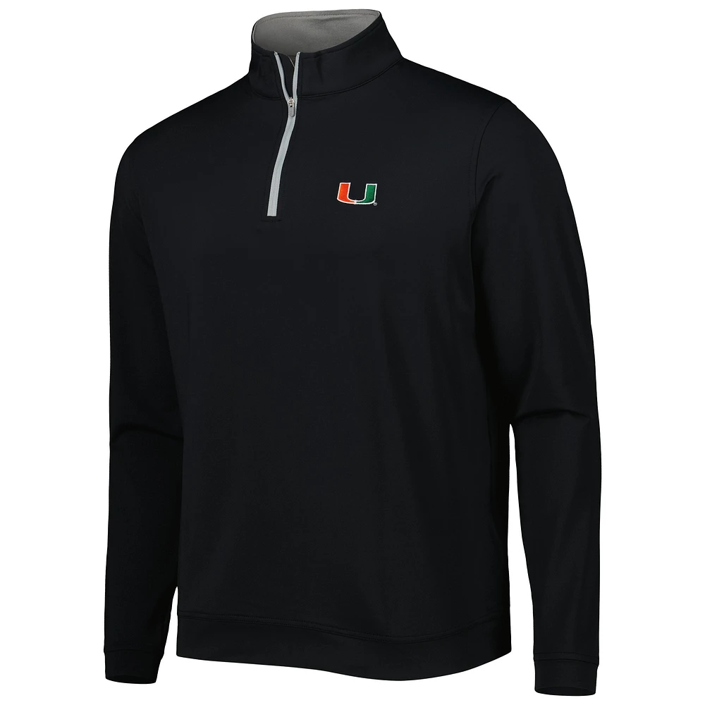 Haut à quart de zip Performance Peter Millar Miami Hurricanes Perth pour homme