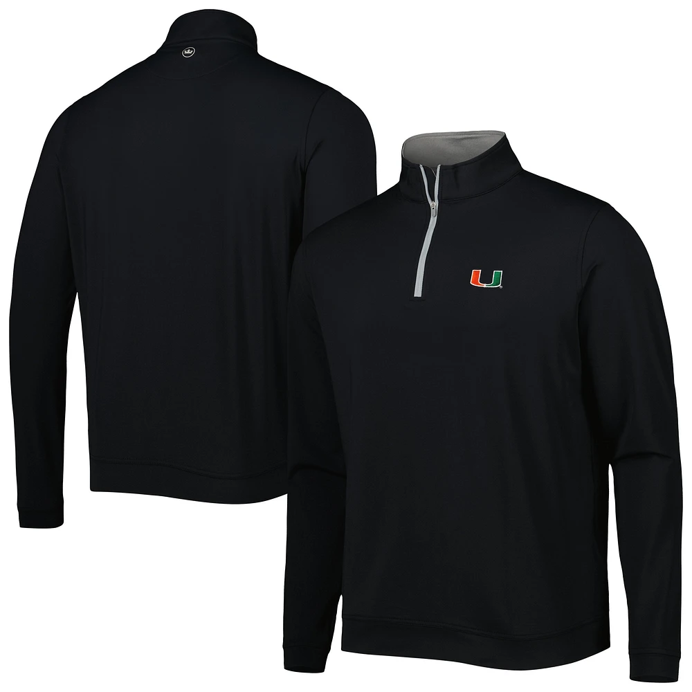 Haut à quart de zip Performance Peter Millar Miami Hurricanes Perth pour homme