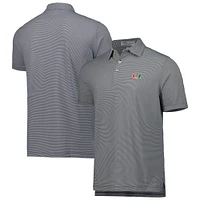 Men's Peter Millar Charcoal Miami Hurricanes Jubilee Striped Performance Jersey Polo