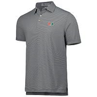 Men's Peter Millar Charcoal Miami Hurricanes Jubilee Striped Performance Jersey Polo