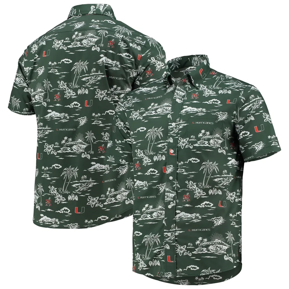 Men's Reyn Spooner Green Miami Hurricanes Classic Button-Down Shirt