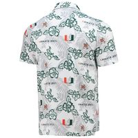 Men's Reyn Spooner White Miami Hurricanes Performance Polo