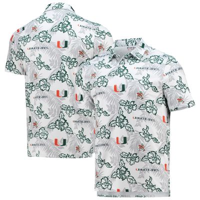 Men's Reyn Spooner White Miami Hurricanes Performance Polo