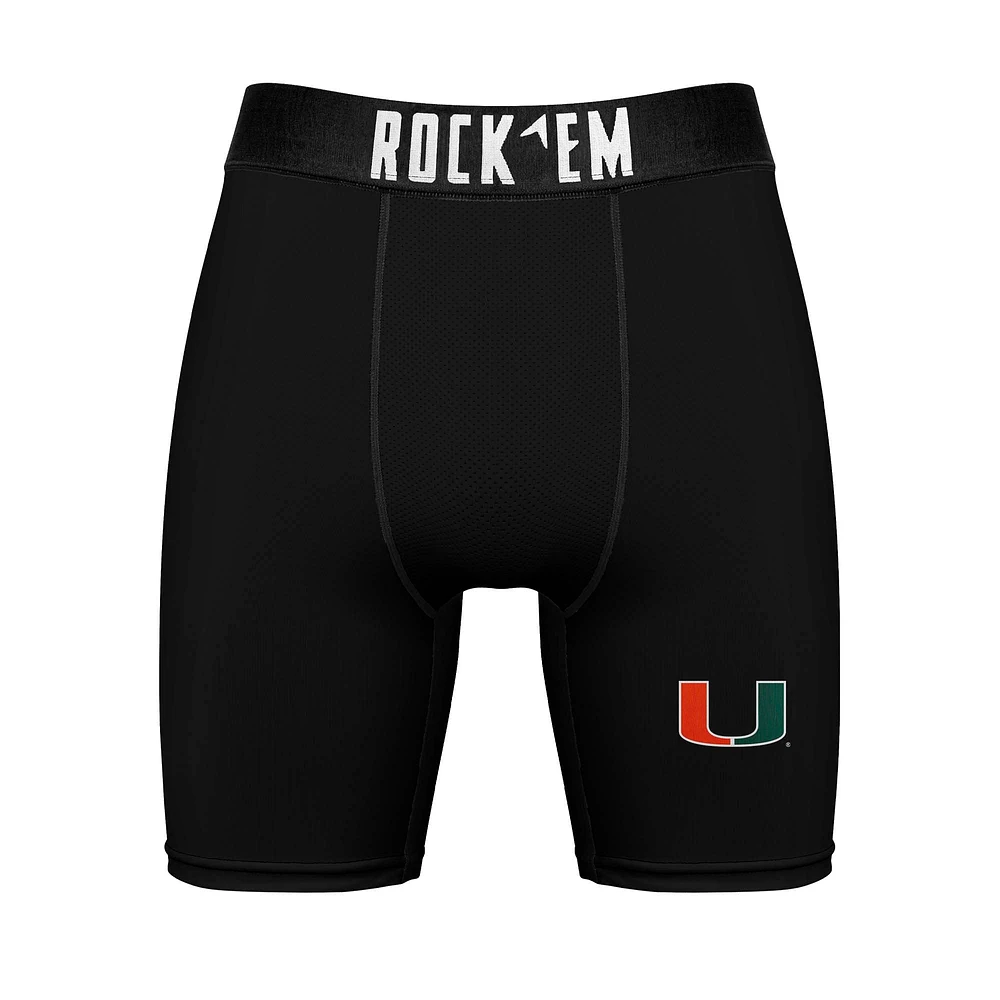 Men's Rock Em Socks Miami Hurricanes Primary Crew & Boxer Briefs Combo Pack