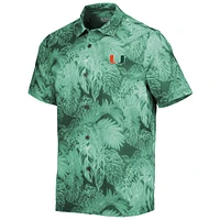 Tommy Bahama Green Miami Hurricanes Big & Tall Coast Luminescent Fronds IslandZone Chemise de camp boutonnée