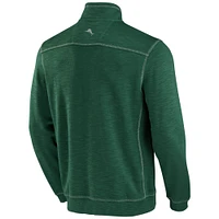 Sweat-shirt Tommy Bahama vert Miami Hurricanes Big & Tall Tobago Bay Tri-Blend Quarter-Zip pour hommes