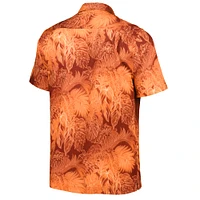 Men's Tommy Bahama Orange Miami Hurricanes Coast Luminescent Fronds Camp Button-Up Shirt