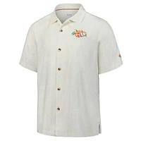 Men's Tommy Bahama White Miami Hurricanes Grand Slam Bay Camp Button-Up Shirt