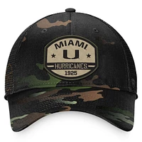 Men's Top of the World Black Miami Hurricanes OHT Delegate Trucker Adjustable Hat