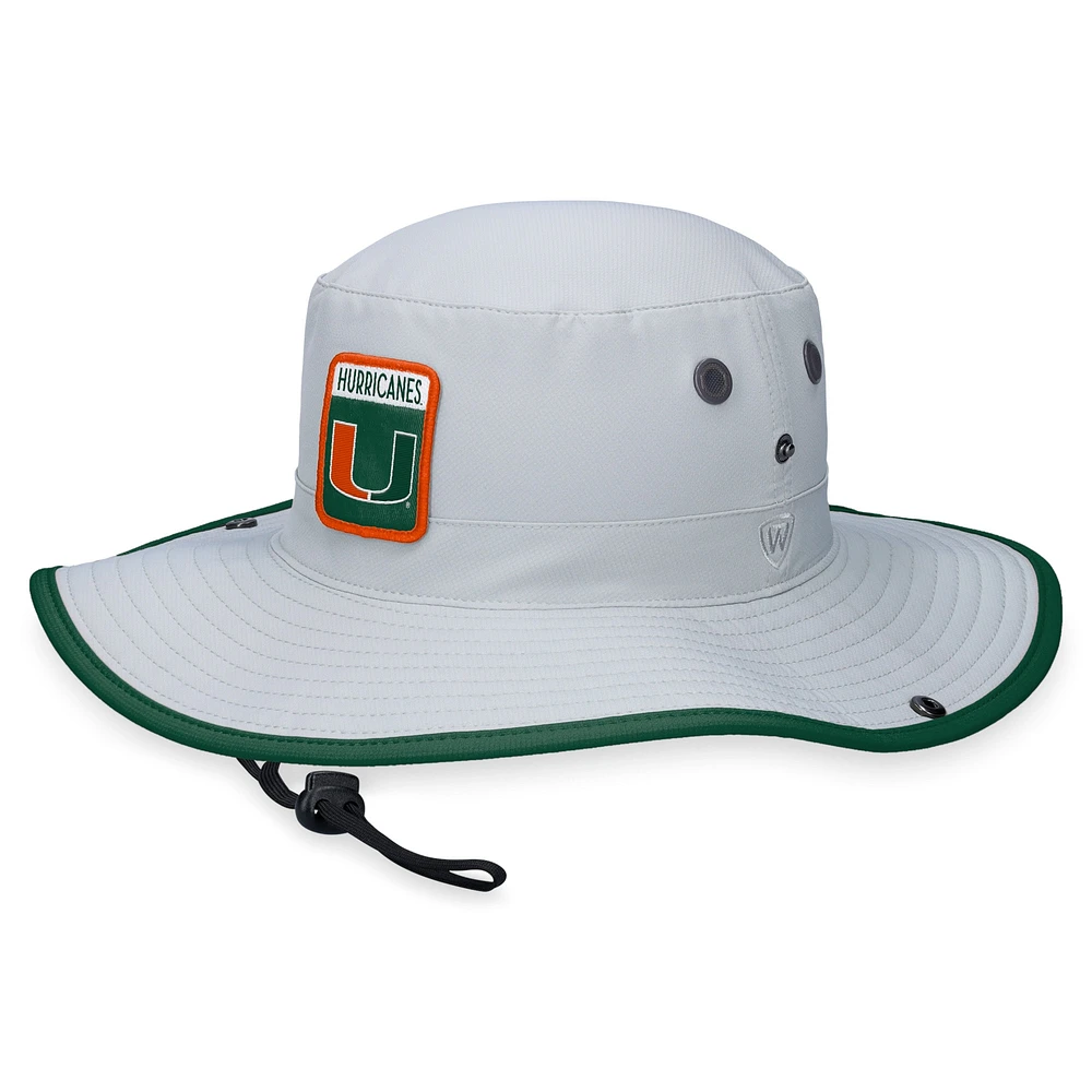 Men's Top of the World Gray Miami Hurricanes Steady Bucket Hat