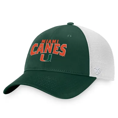 Miami Hurricanes Top of the World Breakout Trucker Snapback Hat - Green/White