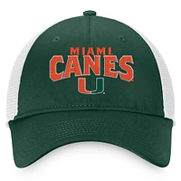 Men's Top of the World Green/White Miami Hurricanes Breakout Trucker Snapback Hat