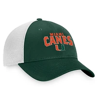 Men's Top of the World Green/White Miami Hurricanes Breakout Trucker Snapback Hat