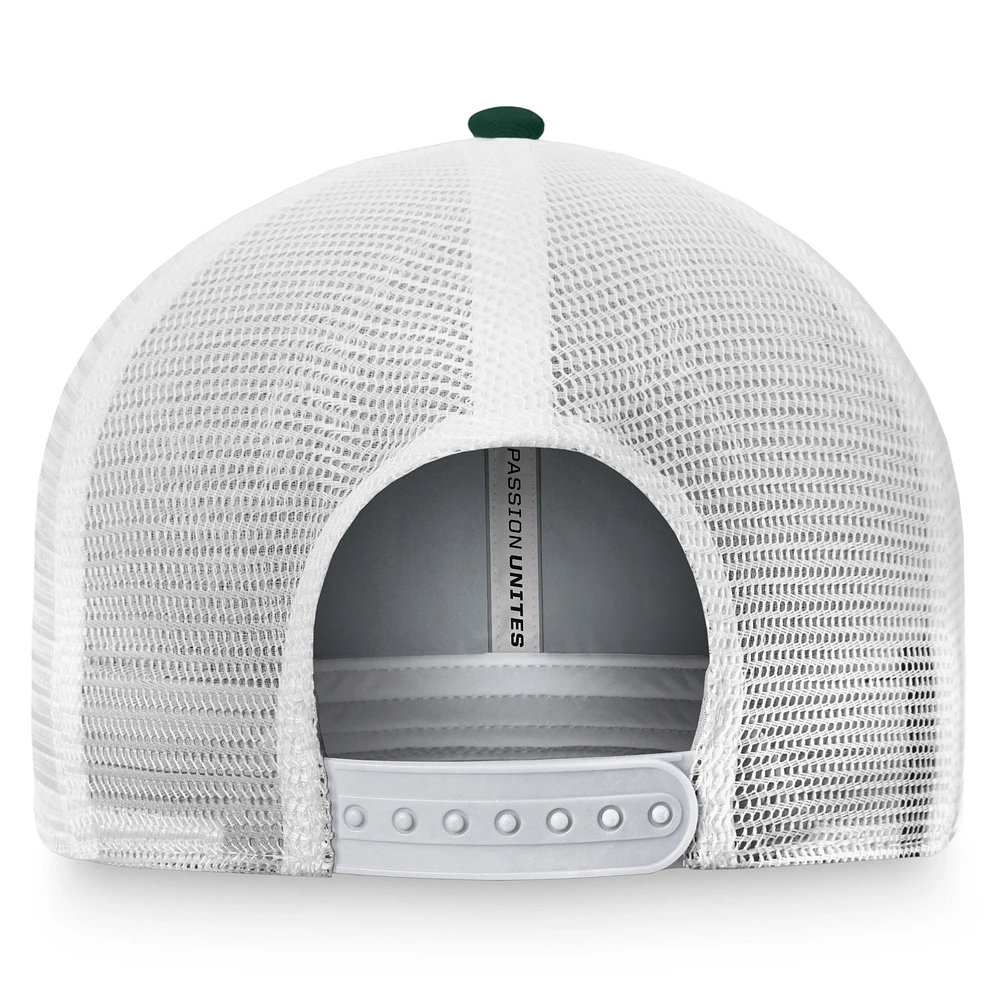 Men's Top of the World Green/White Miami Hurricanes Breakout Trucker Snapback Hat