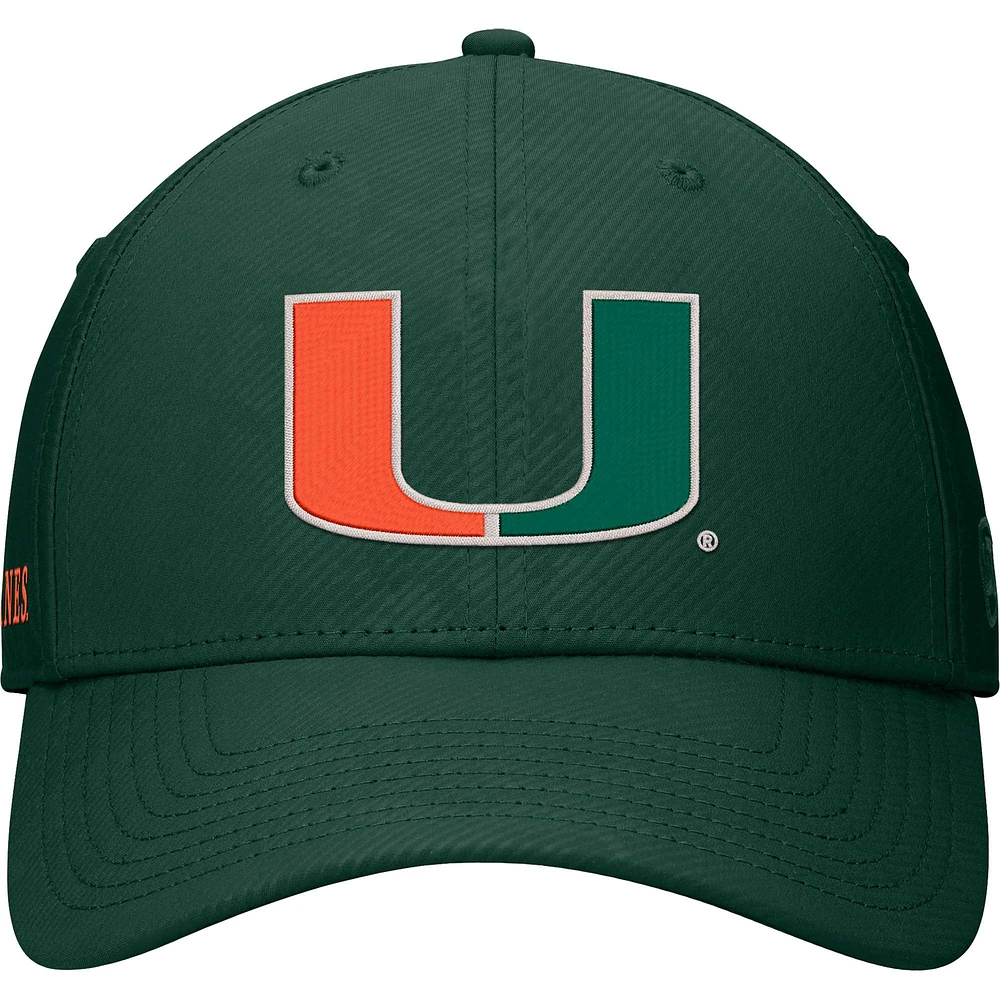 Casquette Flex Top of the World Miami Hurricanes Deluxe pour homme, vert