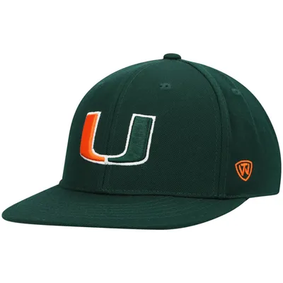 Miami Hurricanes Top of the World Team Color Fitted Hat - Green