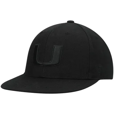 Miami Hurricanes Top of the World Black On Fitted Hat