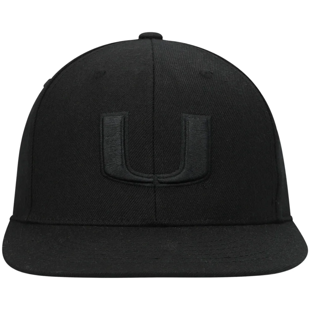 Men's Top of the World Miami Hurricanes Black On Fitted Hat