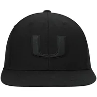 Men's Top of the World Miami Hurricanes Black On Fitted Hat